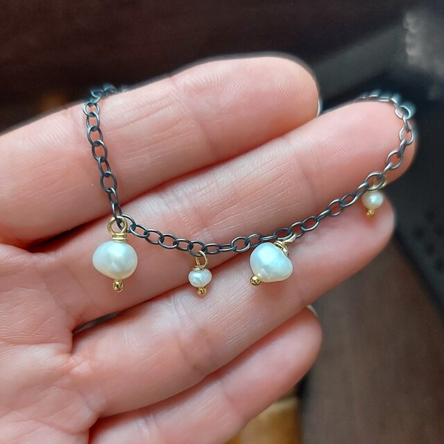 Pulsera Jana Plata oxidada y baño de Oro