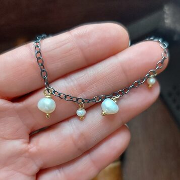 Pulsera Jana Plata oxidada y baño de Oro