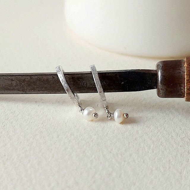 Pendientes Lara en plata y Perla