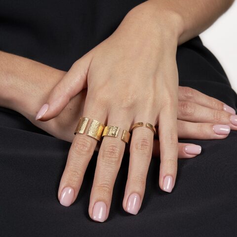 Anillo Rusk Plata mediaNo con Baño de Oro