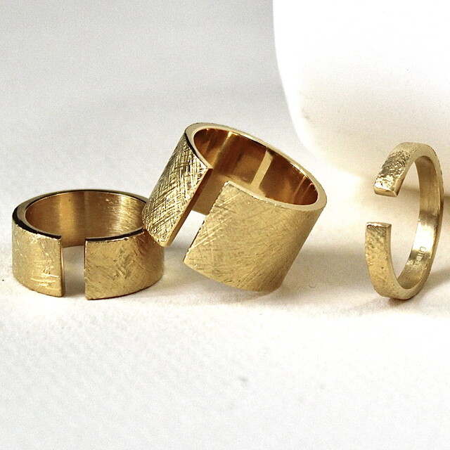 Anillo Rusk Plata pequeño con Baño de Oro
