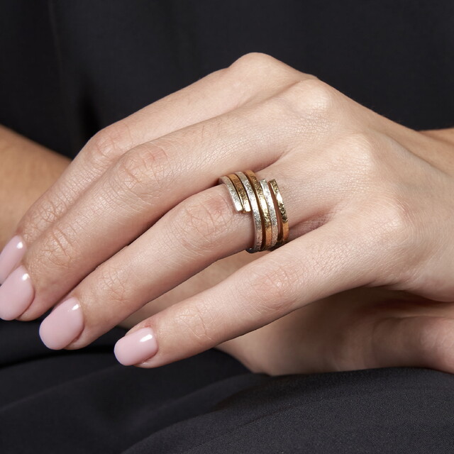 Anillo DUO Black Plata