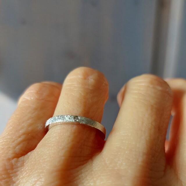 Anillo de compromiso Blanche Plata y diamante
