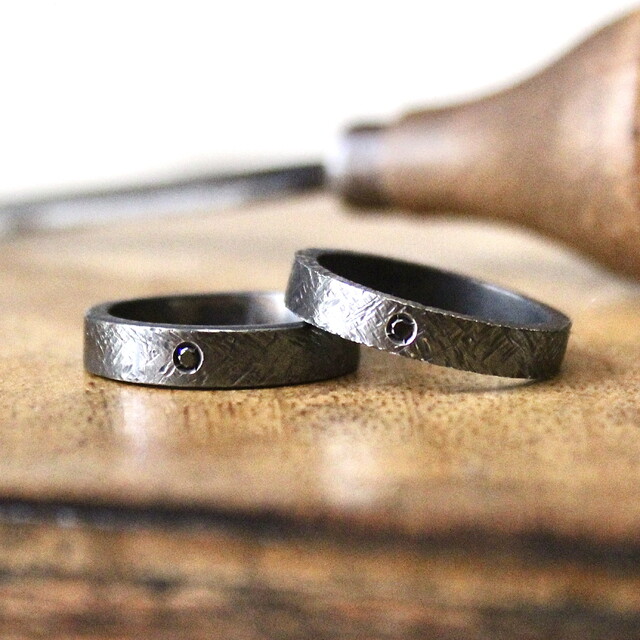 Alianza Noir BLACK Plata y Diamante negro