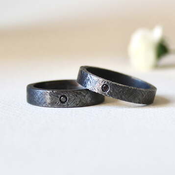 Alianza Noir BLACK Plata y Diamante negro