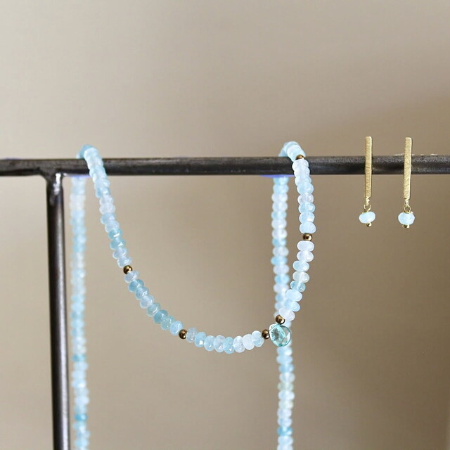 Pendientes Mia Amazolitas y Plata con baño de Oro