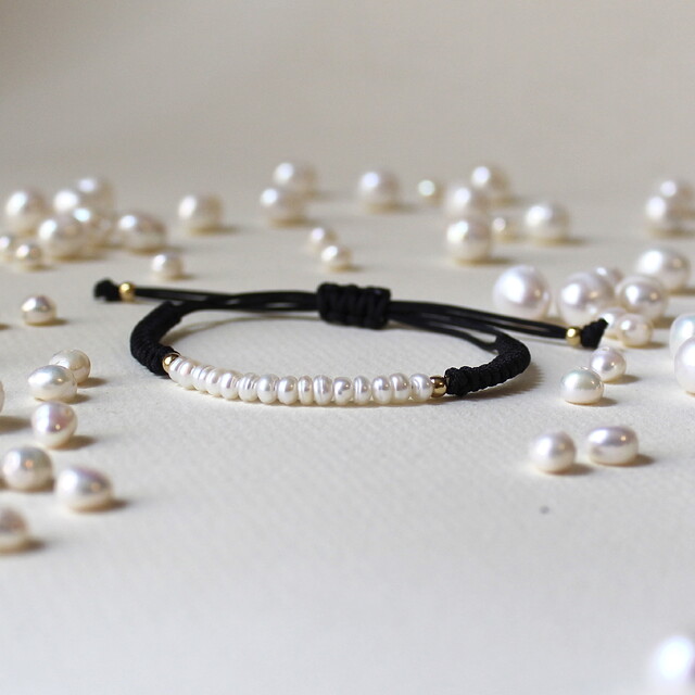 Pulsera Martina Perla Plata y baño de oro