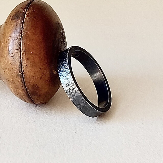 Anillo MAN Zuri BLACK Plata
