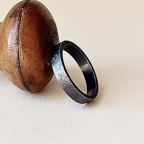 Anillo MAN Zuri BLACK Plata