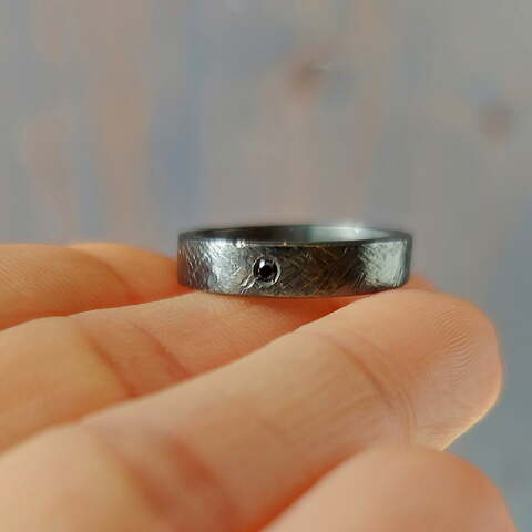 Anillo Noir BLACK Plata y Diamante