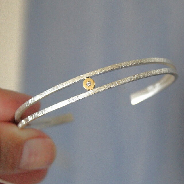 Gargantilla Arsenda Oro, Diamante y Plata
