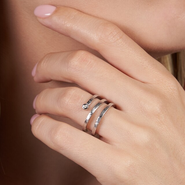 Anillo Bet Plata y Diamante