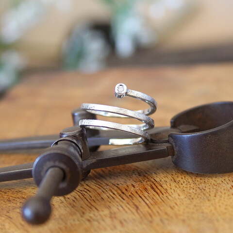 Anillo Bet Plata y Diamante