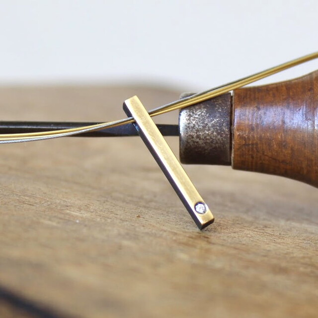 Colgante Eider Oro, Diamante y Plata