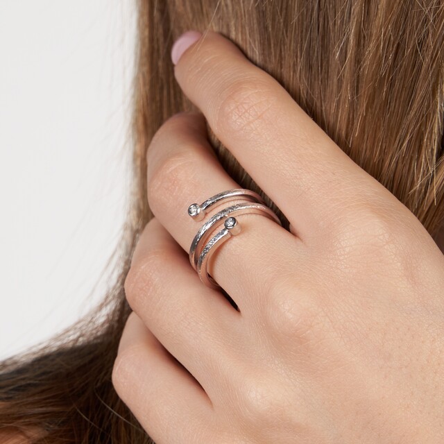 Anillo Vinyet Plata y Diamante