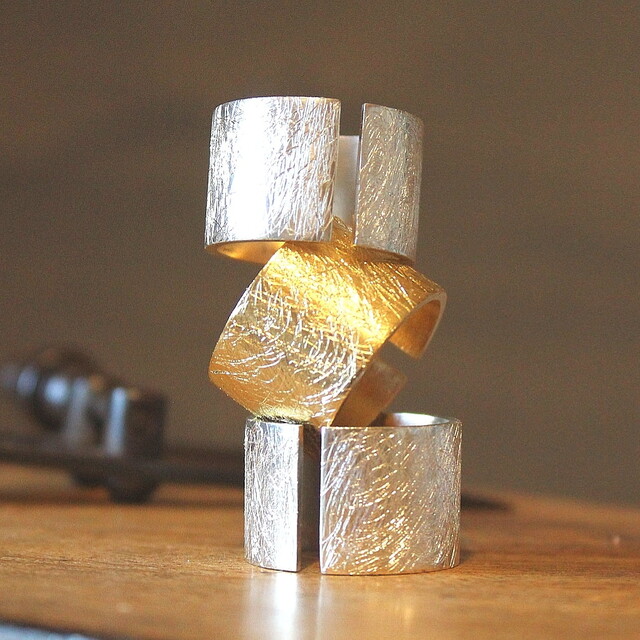 Anillo Rusk Plata con Baño de Oro