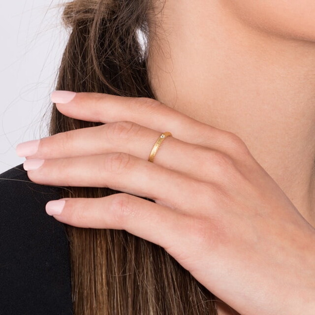 Alianza Nain Oro amarillo y Diamante