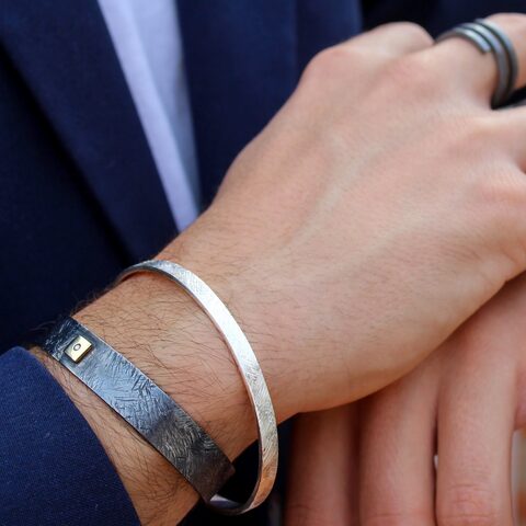 Pulsera MAN Eider Oro, Diamante y Plata