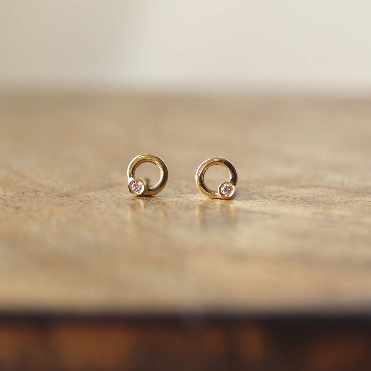 Pendientes Cloe mini Oro y Diamante