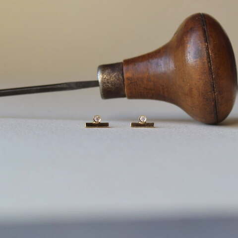 Pendientes Lis Oro y Diamante