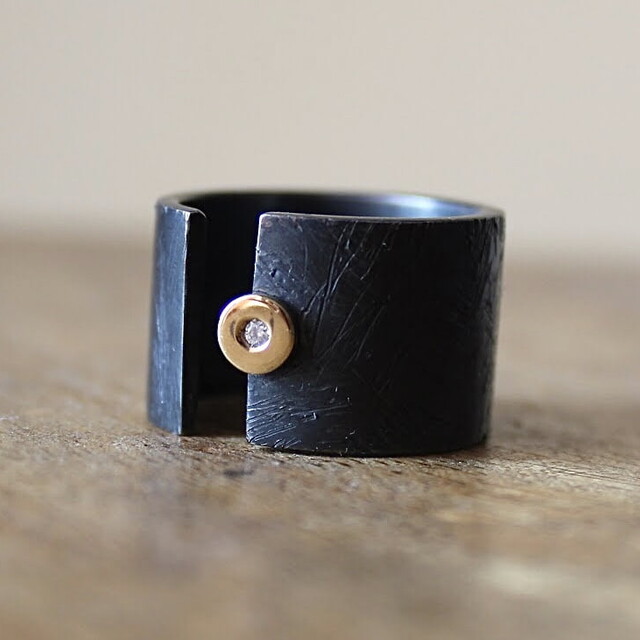 Pendientes Arsenda Black Oro, Plata y Diamante