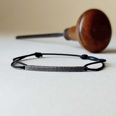 Pulsera MAN Rusk BLACK Plata