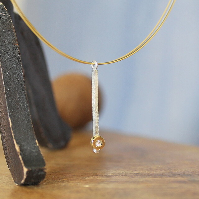 Pulsera Arsenda Oro, Diamante y Plata