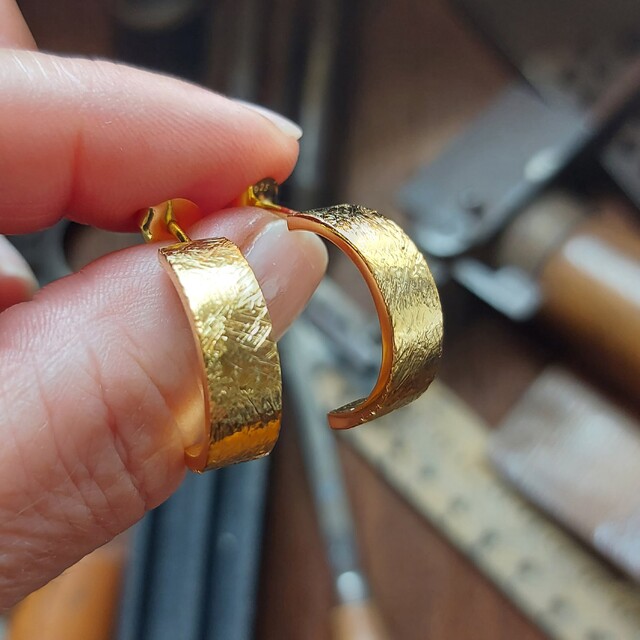 Pendientes Lena plata con baño de Oro