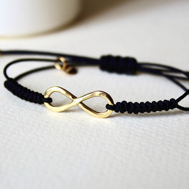 Pulsera MAN infinito martelé Plata con baño de oro