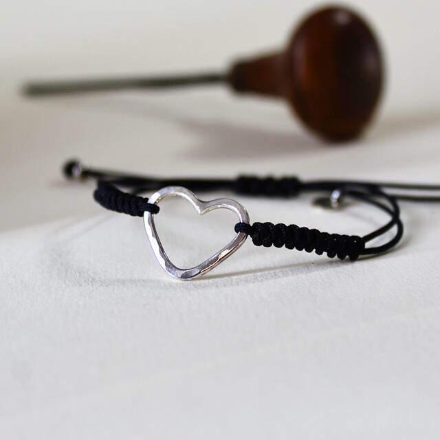 Pulsera Corazón martelé Plata