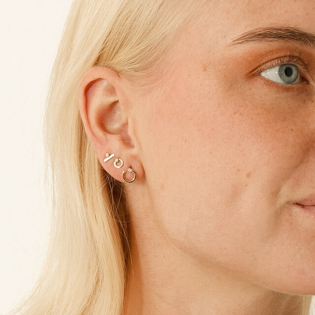 Pendiente Cloe mini Diamante y Plata