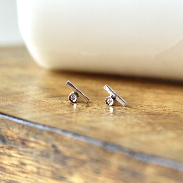 Pendientes Lis  kids Diamante y Plata