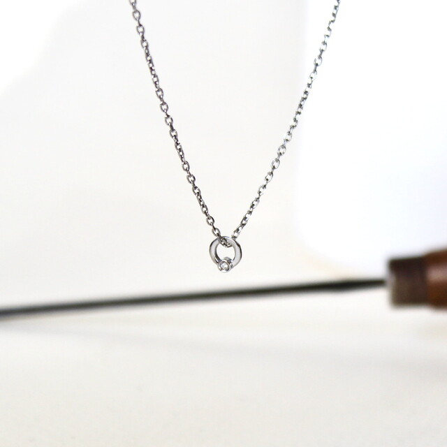 Colgante Cloe mini Diamante y Plata
