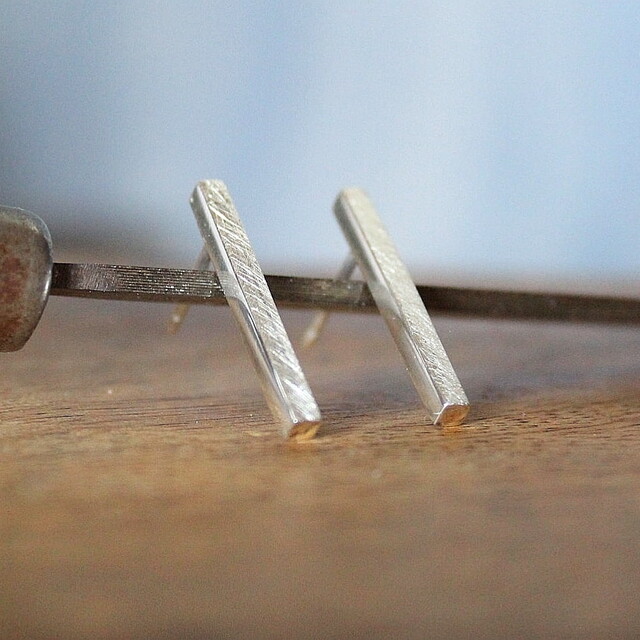 Pendientes Rusk Plata Grande