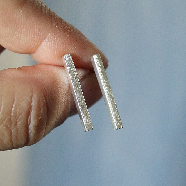 Pendientes Rusk Plata Grande