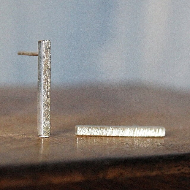 Pendientes Rusk Plata Grande
