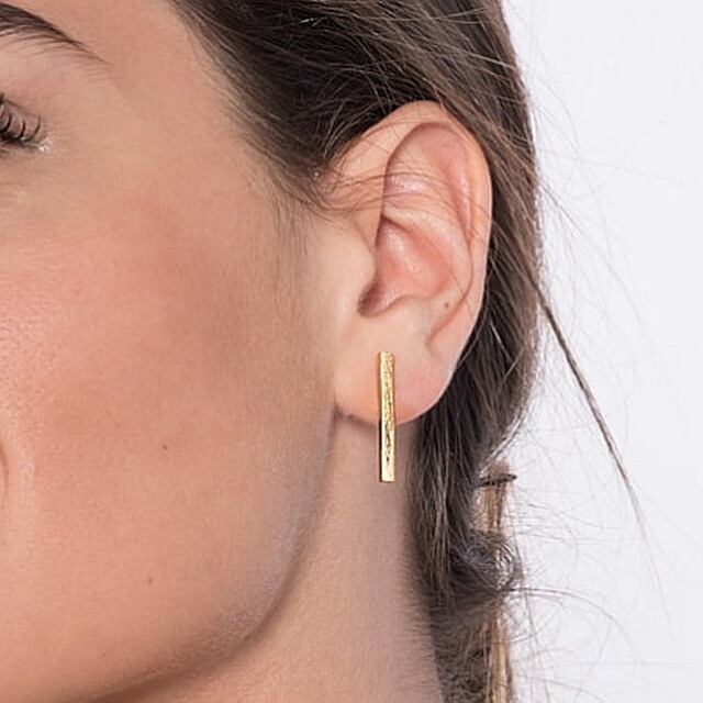 Pendientes Rusk Grande en Plata con Baño de Oro