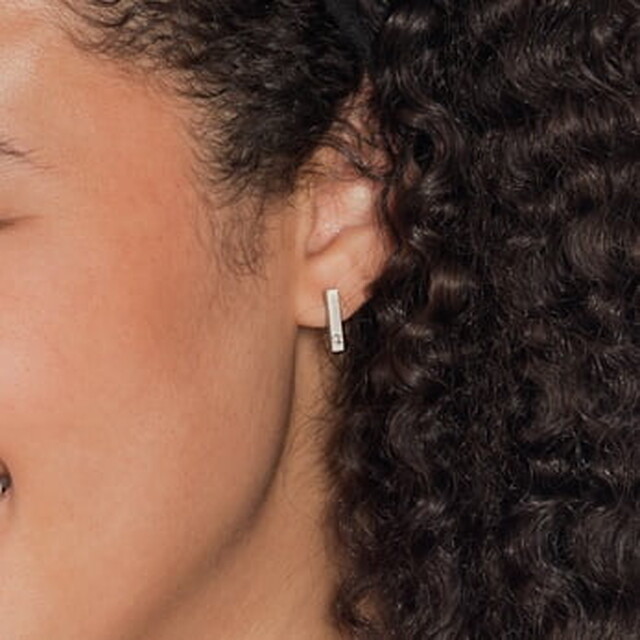 Pendientes Nara Diamante y Plata pequeño