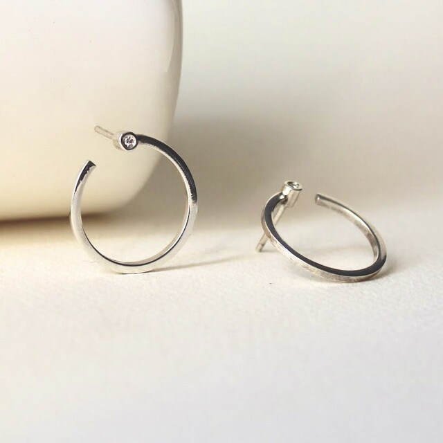 Pendientes Nadia Diamante y plata